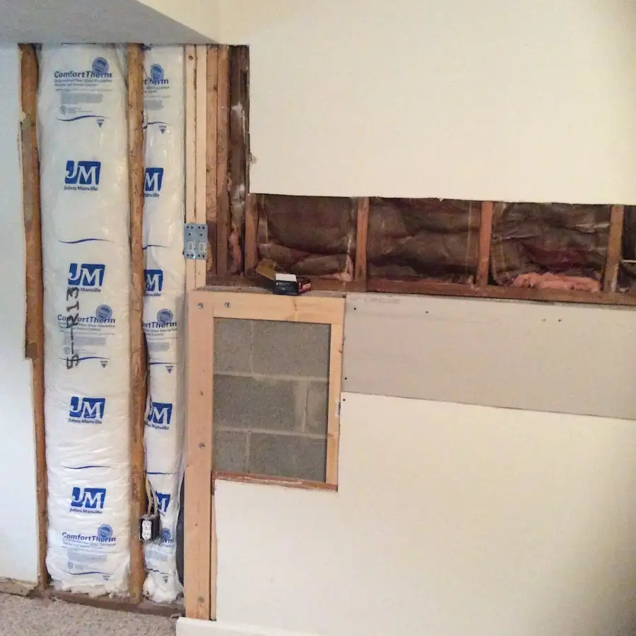 Wall insulation replacement during Basement Flood Cleanup in Vernon